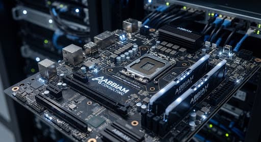 Modern server infrastructure representing AI architecture and data security